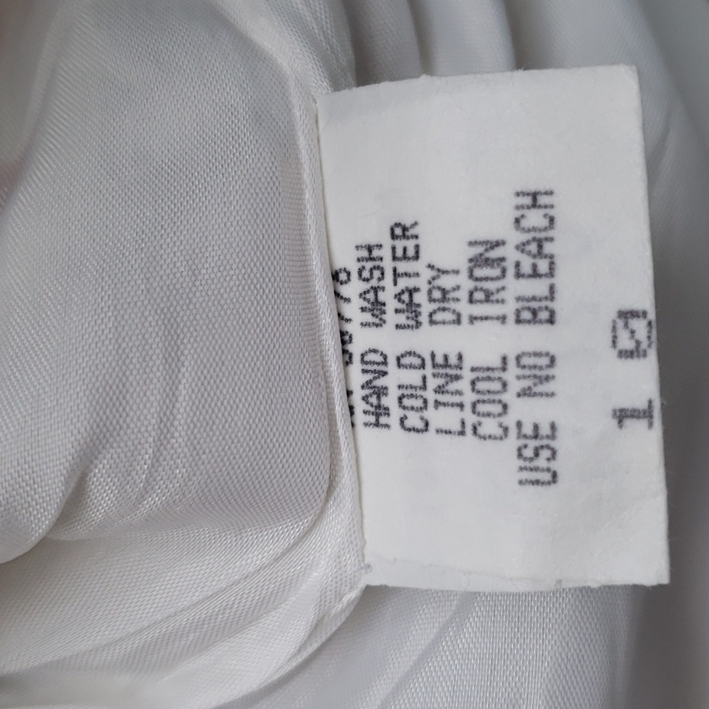 VINTAGE SUNDRESS Geary Roark Kamisoto. Size 10. White with multicolored pattern. - Picture 12 of 13